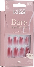 PRZECENA! Komplet sztucznych paznokci z klejem, średniej długości - Kiss Bare But Better Nails Nude Nude * — Zdjęcie N4
