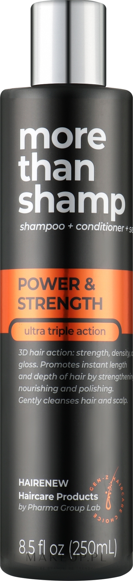 Szampon z efektem 3D Siła, połysk, objętość - Hairenew Power & Strength Shampoo — Zdjęcie 250 ml