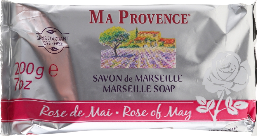 Mydło toaletowe w kostce Kwiat róży - Ma Provence Rose Of May Marseille Soap