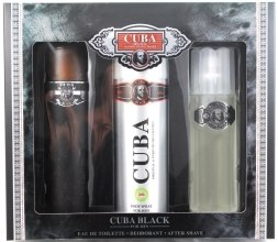 Kup Cuba Black - Zestaw (edt 100 ml + deo 200 ml + ash/lot100 ml)