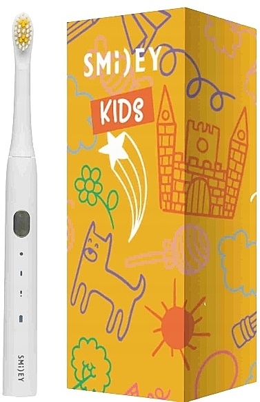 Elektryczna szczoteczka soniczna dla dzieci, biała - Smiley Light Kids — Zdjęcie N1