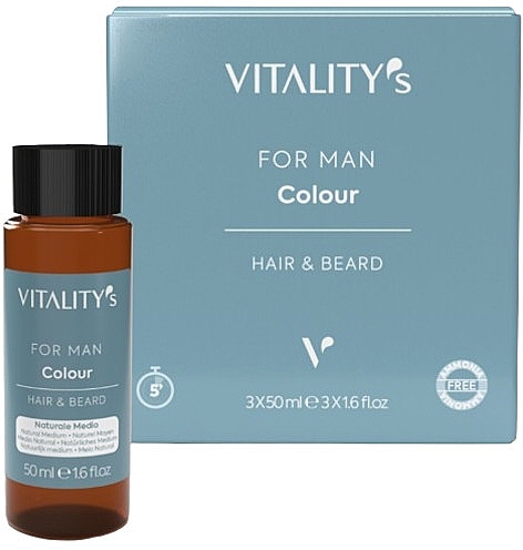 Żel koloryzujący do włosów i brody - Vitality’s For Man Colour Hair & Beard — Zdjęcie N1