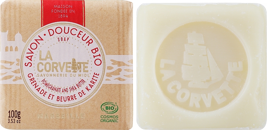 Organiczne mydło w kostce Granat i masło shea - La Corvette Sweet Soap Bio Pomegranate — Zdjęcie N1