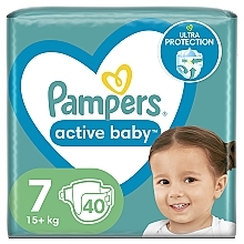 PRZECENA! Pieluchy Active Baby 7 (15 + kg), 40 szt - Pampers * — Zdjęcie N2