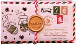 Naturalne mydło Goździk i mięta - Essencias De Portugal Christmas Gloves Postcard Soap — Zdjęcie N1
