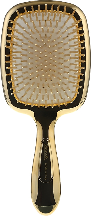 Prostokątna szczotka do włosów - Janeke Hairbrush With Mirror Gold — Zdjęcie N1