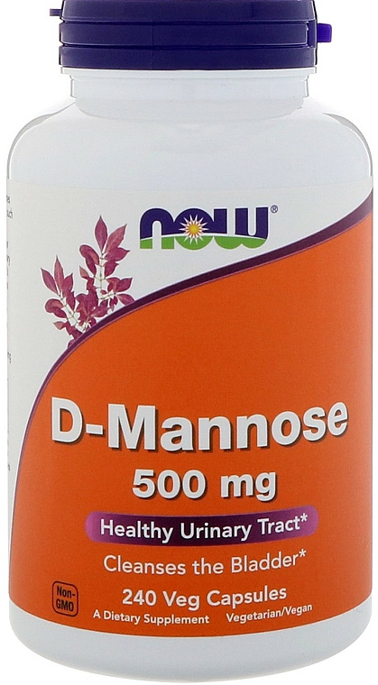 Naturalny suplement, 240 kapsułek - Now Foods D-Mannose — Zdjęcie N1