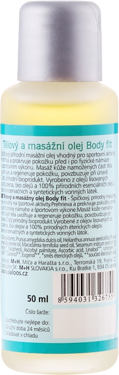 Oliwka do masażu ciała dla sportowców - Saloos Body Fit Massage Oil — Zdjęcie N2