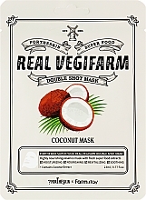 Maska do twarzy z ekstraktem z kokosa - Fortheskin Super Food Real Vegifarm Double Shot Mask Coconut — Zdjęcie N1