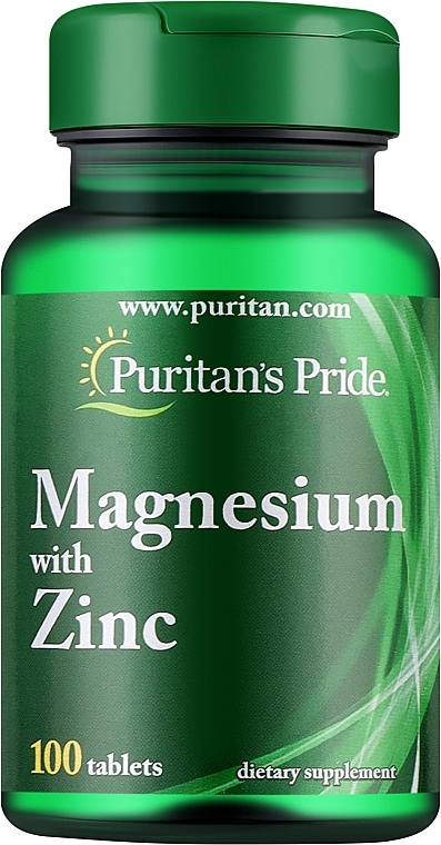 Suplement diety Magnez z cynkiem - Puritan's Pride Magnesium With Zinc — Zdjęcie N1