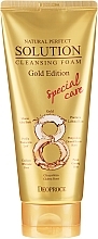 PRZECENA! Pianka do mycia twarzy na bazie złota i mieszanki 8 orientalnych ziół - Deoproce Natural Perfect Solution Cleansing Foam Gold Edition * — Zdjęcie N2