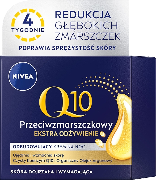 PRZECENA! Przeciwzmarszczkowy odbudowujący krem na noc - NIVEA Visage Q10 Power Extra Night Cream * — Zdjęcie N1