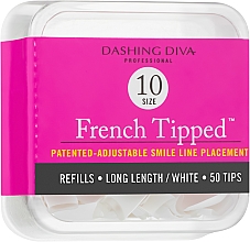Kup Tipsy długie francuskie - Dashing Diva French Tipped Long White 50 Tips (Size 10)