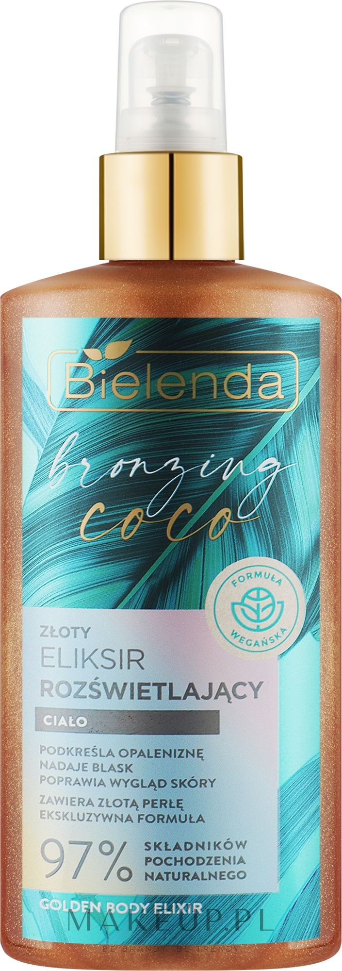Złoty eliksir rozświetlający do ciała - Bielenda Bronzing Coco Golden Body Elixir — Zdjęcie 150 ml