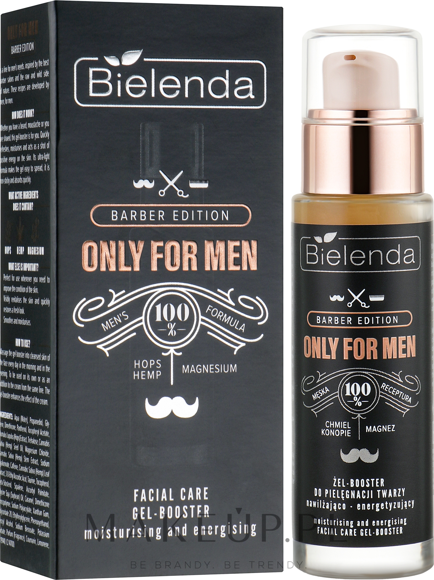 Nawilżająco-energetyzujący żel-booster do pielęgnacji twarzy - Bielenda Barber Edition Only For Men Booster — Zdjęcie 30 ml