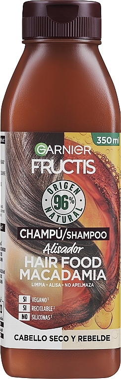 Szampon regenerujący do włosów zniszczonych - Garnier Fructis Hair Food Macadamia Smoothing Shampoo — Zdjęcie N3