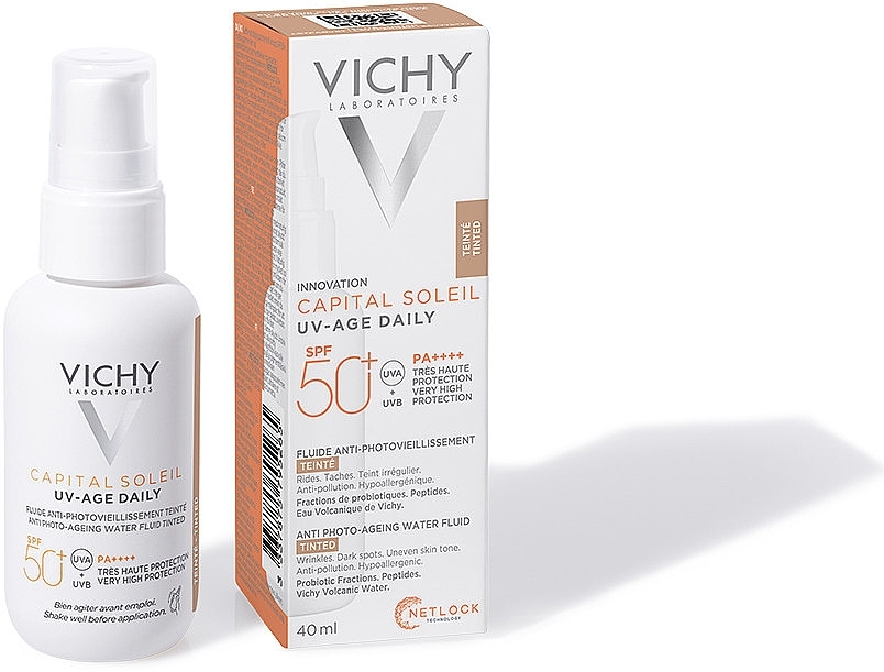 PRZECENA! Fluid koloryzujący przeciw fotostarzeniu się skóry - Vichy Capital Soleil UV-Age Daily SPF 50+ * — Zdjęcie N2