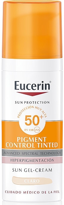 Żel przeciwsłoneczny - Eucerin Sun Protection Pigment Control Tinted SPF 50+ Light — Zdjęcie N1