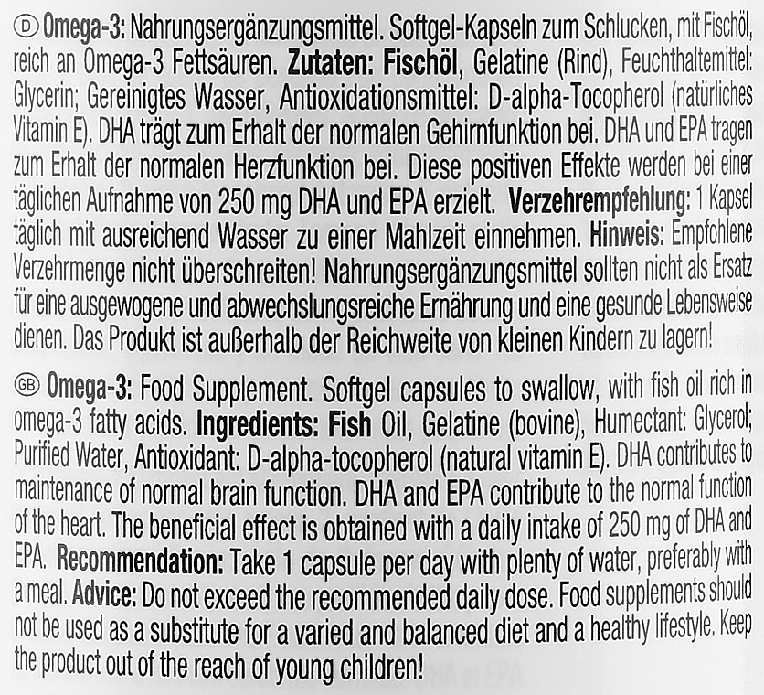 Suplement diety Omega 3 w kapsułkach - Weider Omega 3 Superior 1000mg — Zdjęcie N2