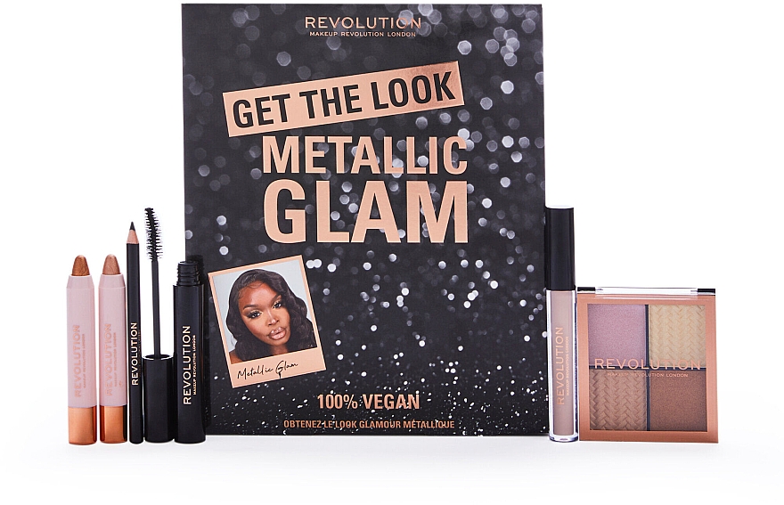Zestaw do makijażu - Makeup Revolution Get The Look: Metallic Glam Makeup Gift Set — Zdjęcie N1