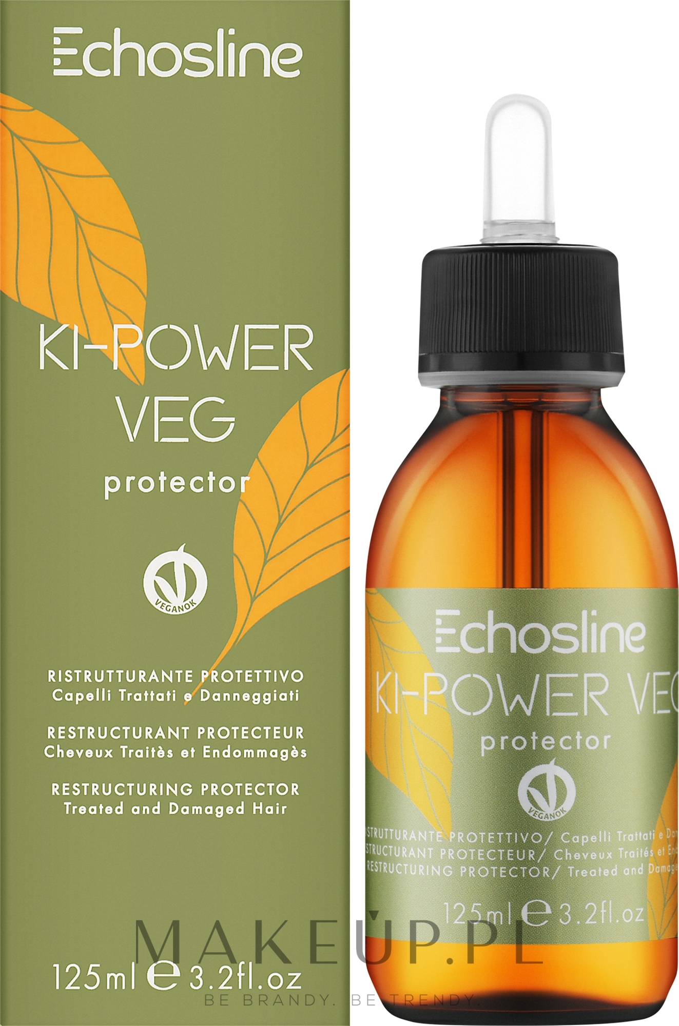Protektor odbudowujący do włosów - Echosline Ki-Power Veg Restructuring Protective for Treated and Damaged Hair — Zdjęcie 125 ml