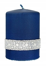 Kup Świeca dekoracyjna 7 x 10 cm, granatowy walec - Artman Crystal Pearl