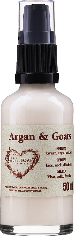 Liftingujące serum do twarzy, szyi i dekoltu - Soap&Friends Argan & Goats Serum — Zdjęcie N1