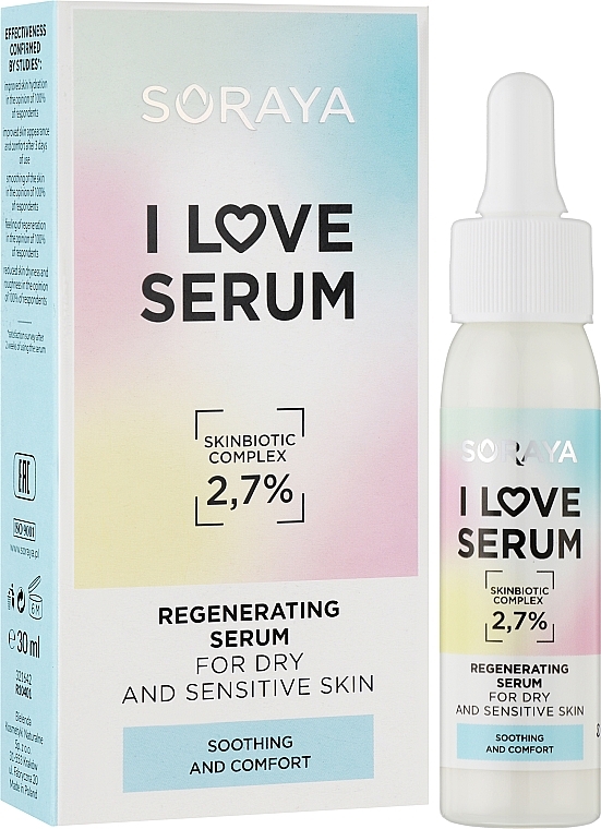 PRZECENA! Regenerujące serum do cery suchej i wrażliwej - Soraya I Love Serum * — Zdjęcie N2
