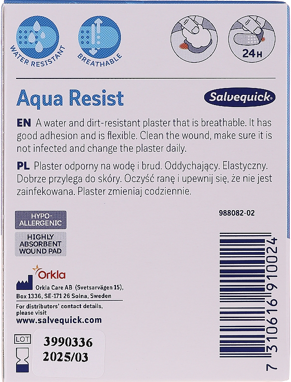 Plaster wodoodporny, mały – Salvequick Aqua Resist — Zdjęcie N2