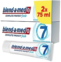 Kup Zestaw - Blend-A-Med 3D White Extra Fresh (toothpaste/2*75ml)