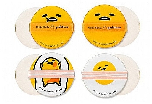 Zestaw gąbek do makijażu - Holika Holika Gudetama Chop Chop Cushion Puff Set — Zdjęcie N1