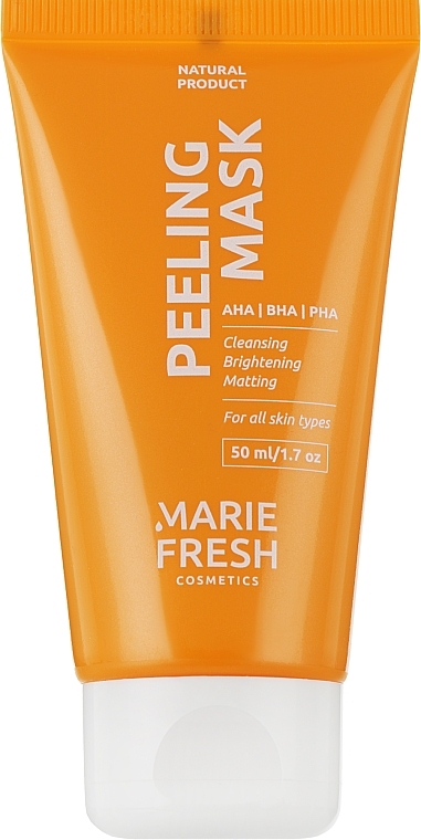Maseczka peelingująca z kwasami AHA, BHA i PHA dla wszystkich rodzajów skóry - Marie Fresh Cosmetics Peeling Mask — Zdjęcie N2