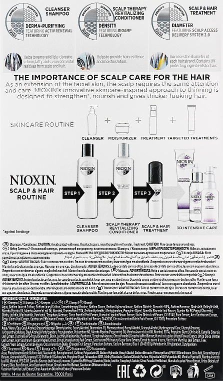 Zestaw do włosów progresywnie przerzedzających się - Nioxin Hair System 2 Kit (shm 150 ml + cond 150 ml + mask 40 ml) — Zdjęcie N3