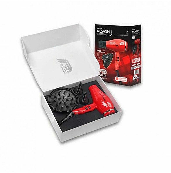 Suszarka do włosów z dyfuzorem, czerwona - Parlux Parlux Alyon Air Ionizer Tech Midnight Red & Diffuser — Zdjęcie N2