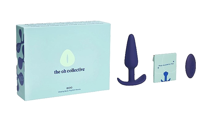 Stymulator analny z pilotem, fioletowy - The Oh Collective Boo Vibrating Butt Plug With Remote Control Midnight Purple — Zdjęcie N1