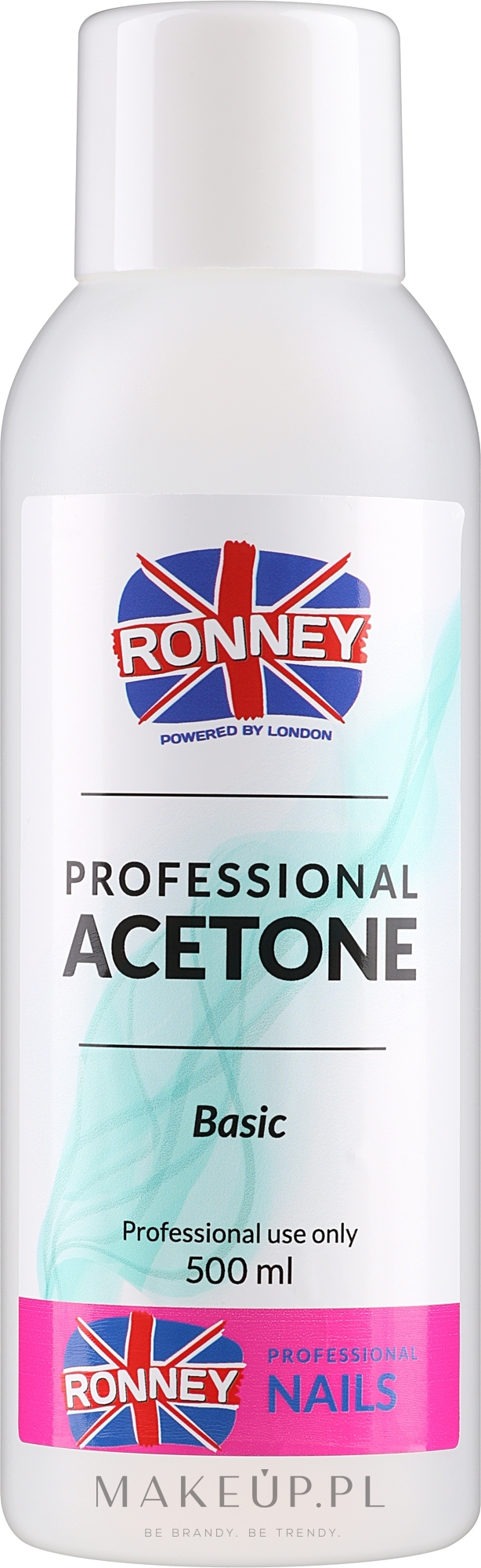 Acetonowy zmywacz do paznokci - Ronney Professional Acetone Basic — Zdjęcie 500 ml