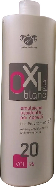 Emulsja utleniająca z prowitaminą B5 - Linea Italiana OXI Blanc Plus 20 vol. (6%) Oxidizing Emulsion — Zdjęcie N1