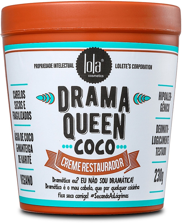 Rewitalizujący odżywczy krem do włosów z kokosem - Lola Cosmetics Drama Queen Coconut Restoring Cream — Zdjęcie N1