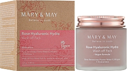 Maseczka oczyszczająca do twarzy z ekstraktem z róży i kwasem hialuronowym - Mary & May Rose Hyaluronic Hydra Wash Off Pack — Zdjęcie N2
