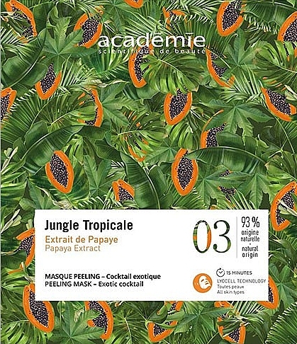 PREZENT! Peelingująca maska do twarzy z ekstraktem z papai - Academie Jungle Tropicale Peeling Mask Exotic Cocktail — Zdjęcie N1