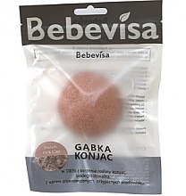 Kup Gąbka konjac do mycia twarzy z różową glinką - Bebevisa Konjac Sponge