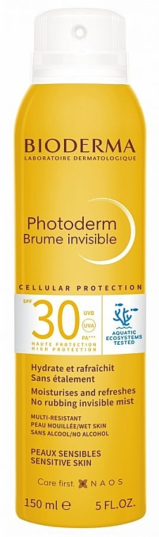 Niewidoczny spray do ochrony przeciwsłonecznej dla skóry wrażliwej - Bioderma Photoderm Invisible Mist SPF30 — Zdjęcie N1