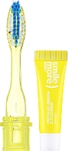 Zestaw do mycia zębów w żółtym etui - Hiskin Mango Travel Set (toothpaste/4ml + toothbrush) — Zdjęcie N2