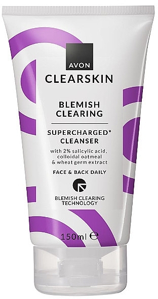 Krem-żel do mycia twarzy i pleców z kwasem salicylowym - Avon Clearskin Blemish Supercharged Cleanser — Zdjęcie N1