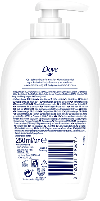 Antybakteryjne mydło nawilżające w płynie - Dove Care & Protect Hand Wash — Zdjęcie N2