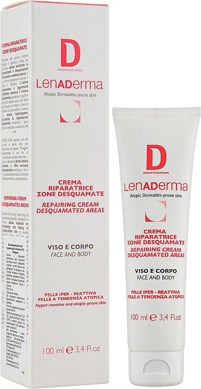 Naprawczy krem ​​przeciw łuszczeniu się z mocznikiem - Dermophisiologique Lenaderma Repairing Cream Desquamated Areas — Zdjęcie N2