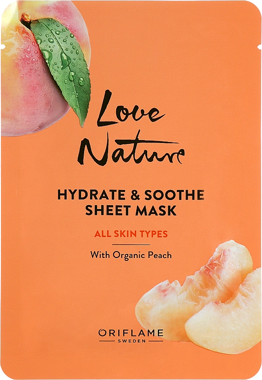 Wygładzająca maska ​​w płachcie z ekstraktem brzoskwiniowym - Oriflame Love Nature Hydrate & Soothe Sheet Mask — Zdjęcie N1