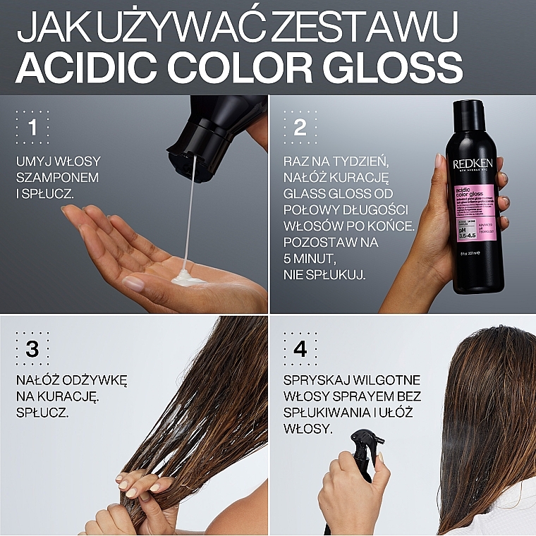 Szampon chroniący kolor i połysk włosów farbowanych - Redken Acidic Color Gloss Shampoo — Zdjęcie N7