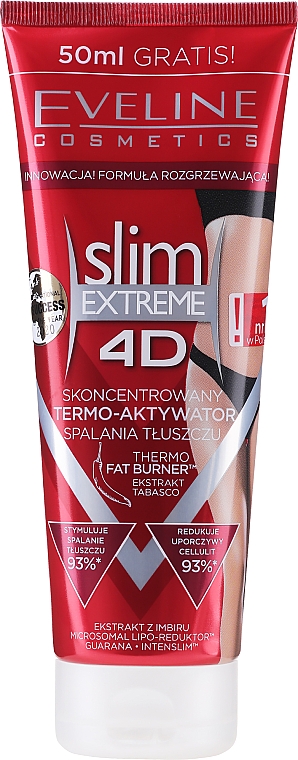 Skoncentrowany termo-aktywator spalania tłuszczu - Eveline Cosmetics Slim Extreme 4D