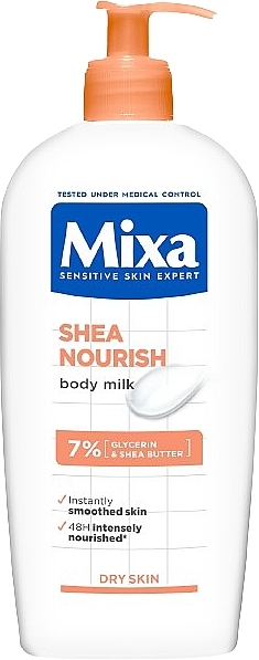 Bogate mleczko do ciała Intensywne odżywienie - Mixa Shea Nourish Body Milk — Zdjęcie N1